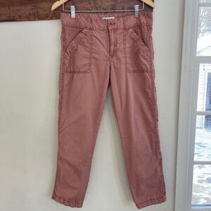 Madewell | dusty rose camp stitch slouch straight crop utility cargo pant chino